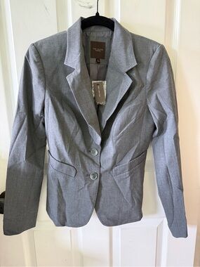 The Limited Light Gray Tailored Two-Button Blazer